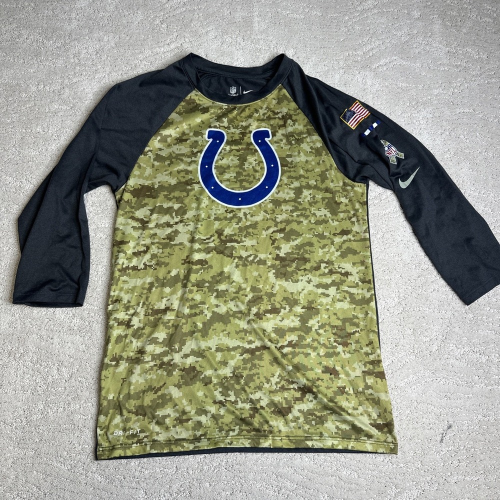 NFLโ Nike Indianapolis Colts Football Small Salute To Service 3/4 Sleeve Shirt
